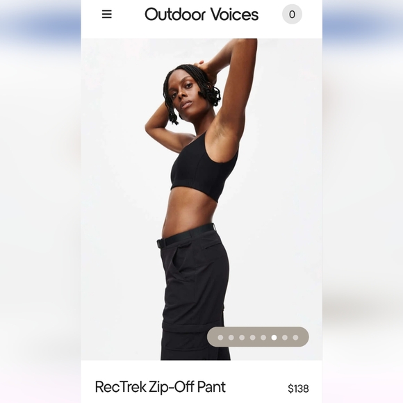 OUTDOOR VOICES REC TRECK ZIP-OFF BLACK WOMEN'S PANTS RETAIL $138 SIZE MEDIUM - Picture 3 of 16